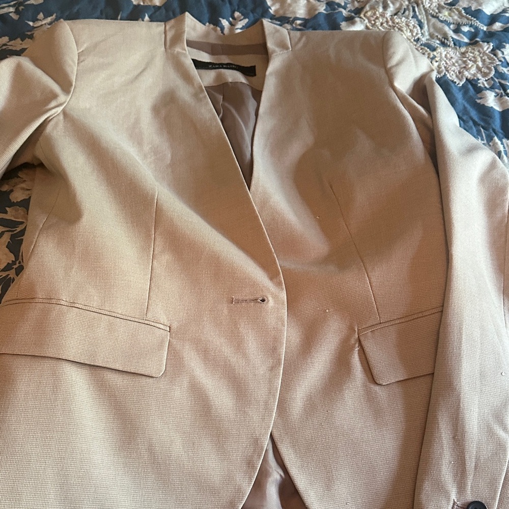 Zara Basic Beige Blazer - image 3